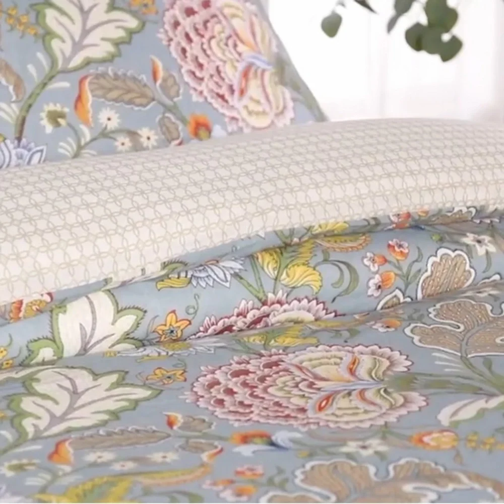 🆕 PB Style Floral Duvet Cover Set King 3 piece bedding luxury hotel style NEW